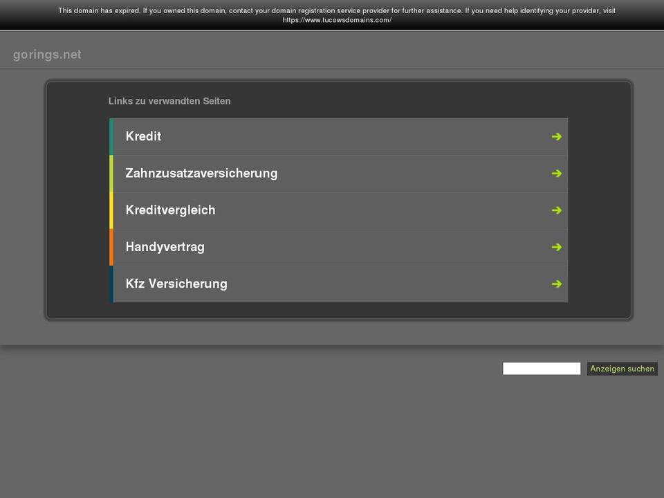 gorings.net shopify website screenshot