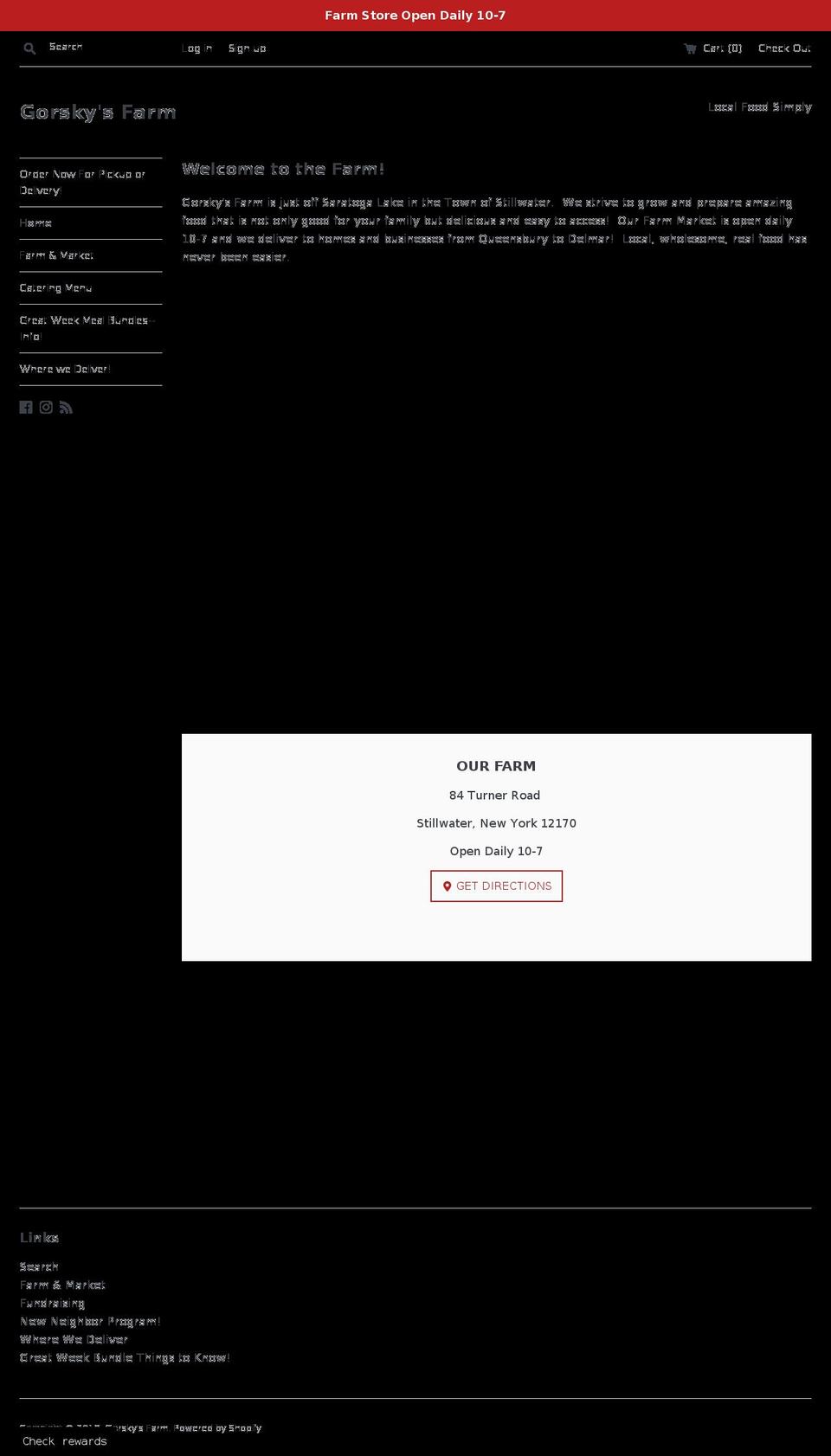 gorskysfarm.com shopify website screenshot
