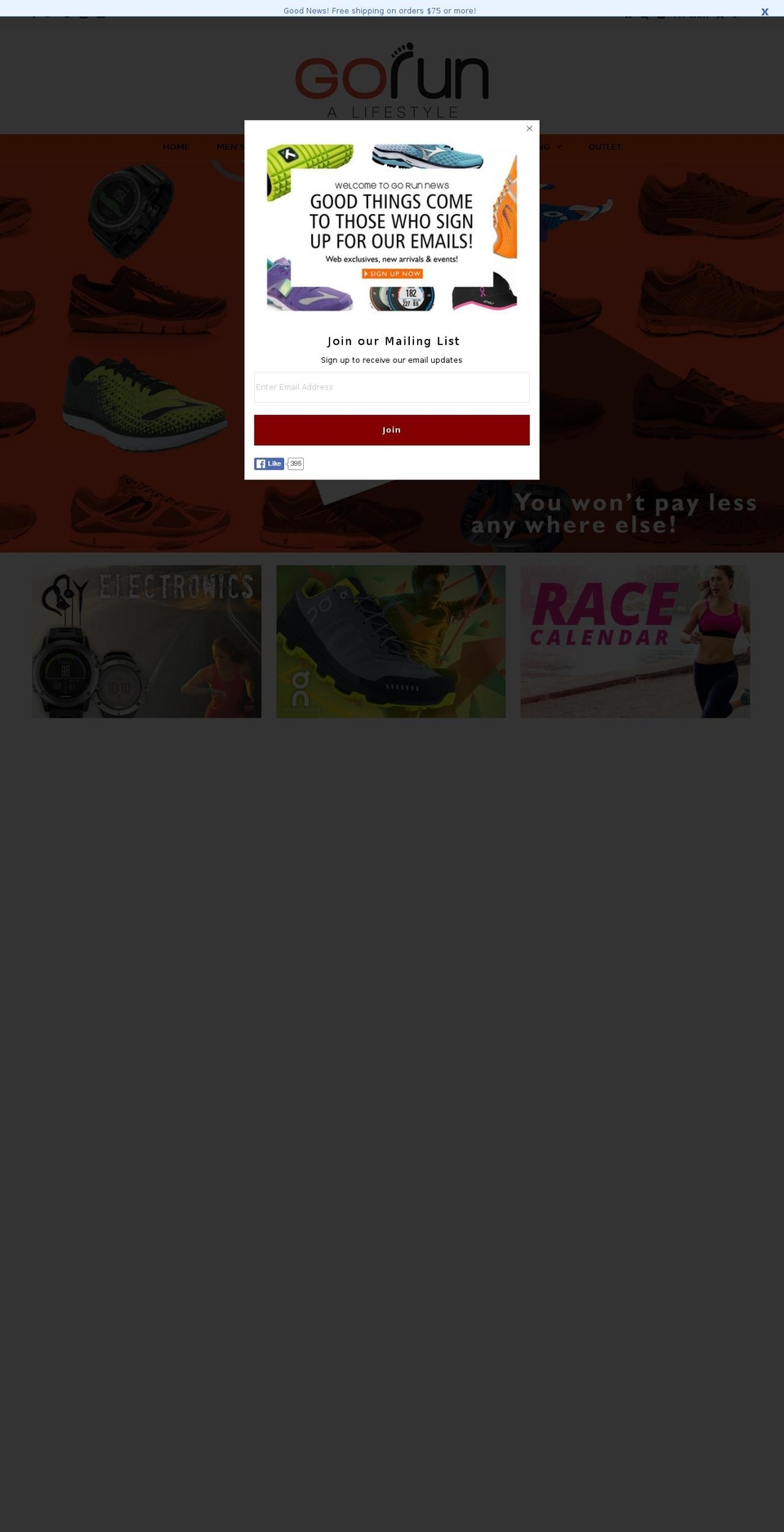 gorunstore.com shopify website screenshot