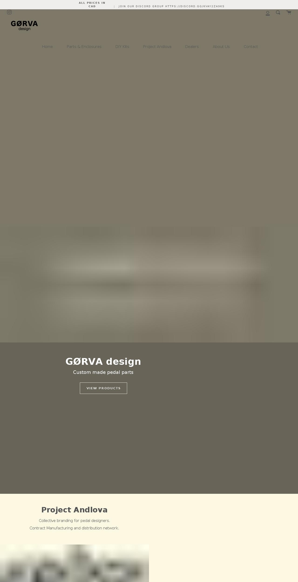 gorvadesign.com shopify website screenshot