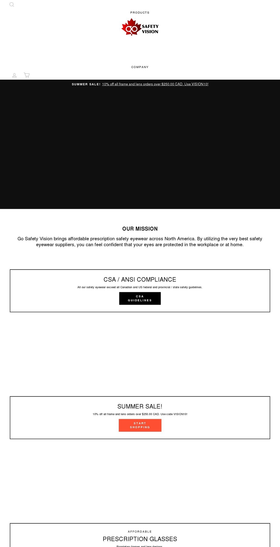 gosafetyvision.com shopify website screenshot