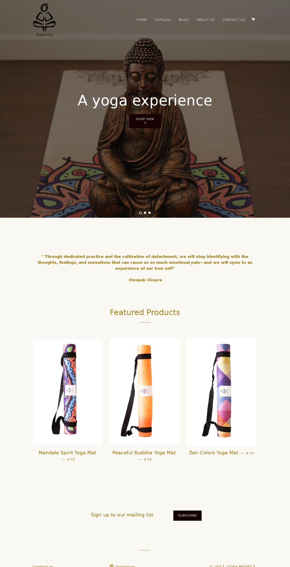 gosaproject.com shopify website screenshot