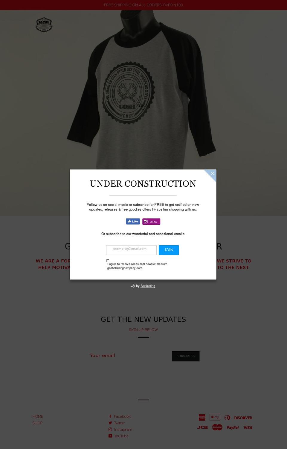 goshclothingcompany.com — Shopify storefront screenshot
