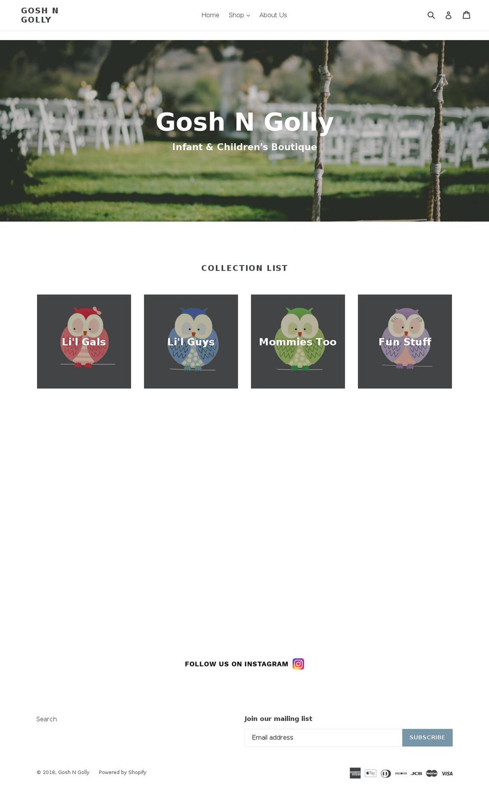 goshngolly.com — Shopify storefront screenshot