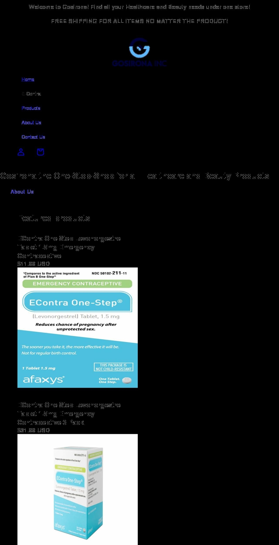 gosirona.com shopify website screenshot