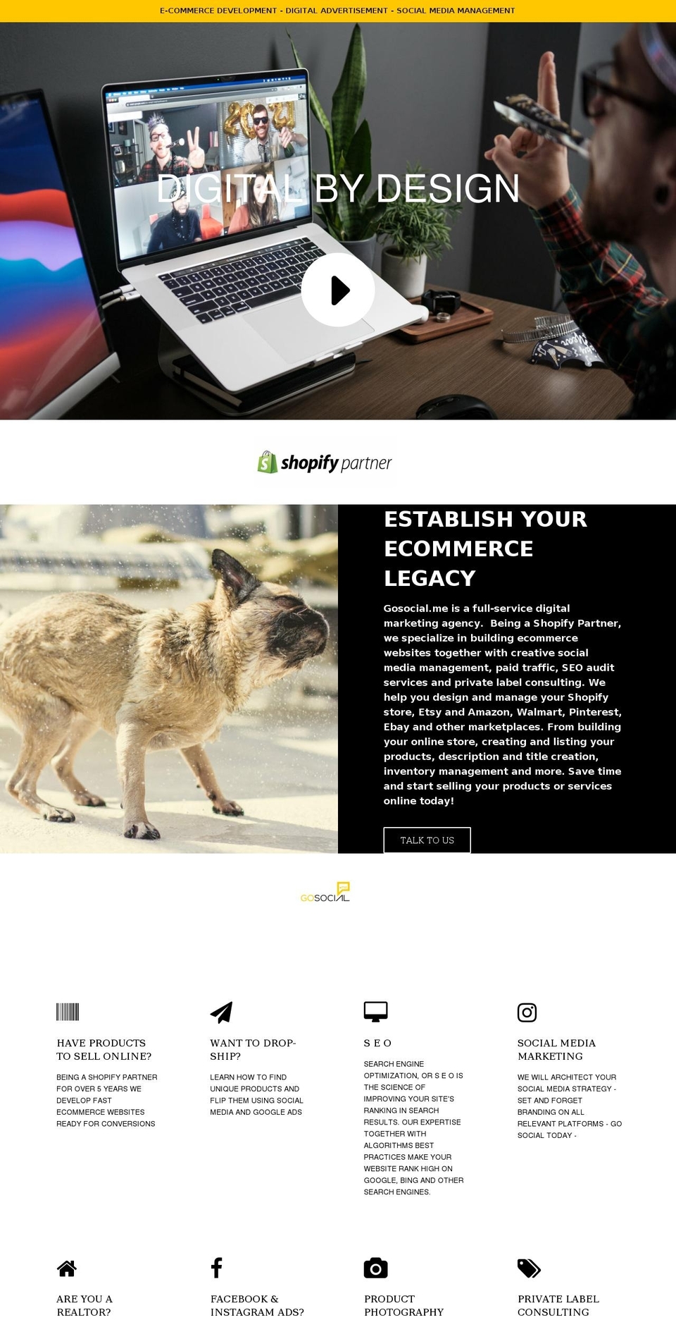 gosocial.me shopify website screenshot