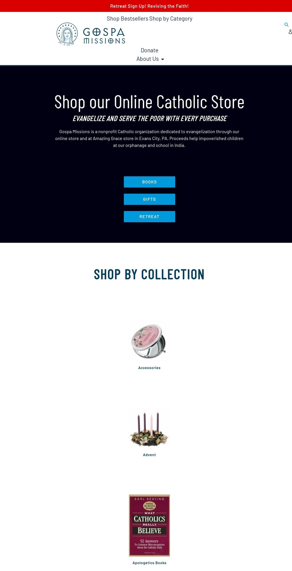gospa.org shopify website screenshot
