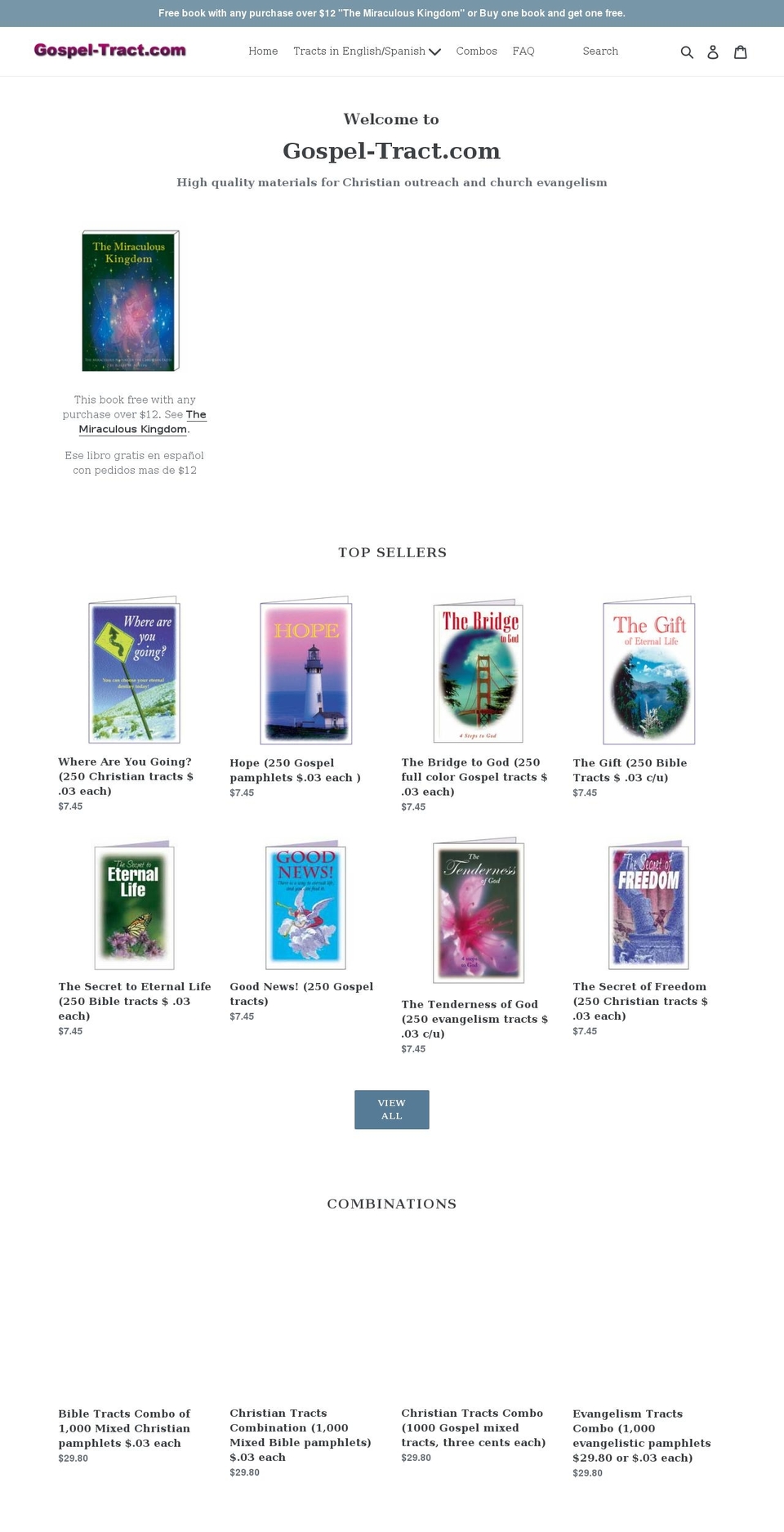 gospel-tract.com shopify website screenshot