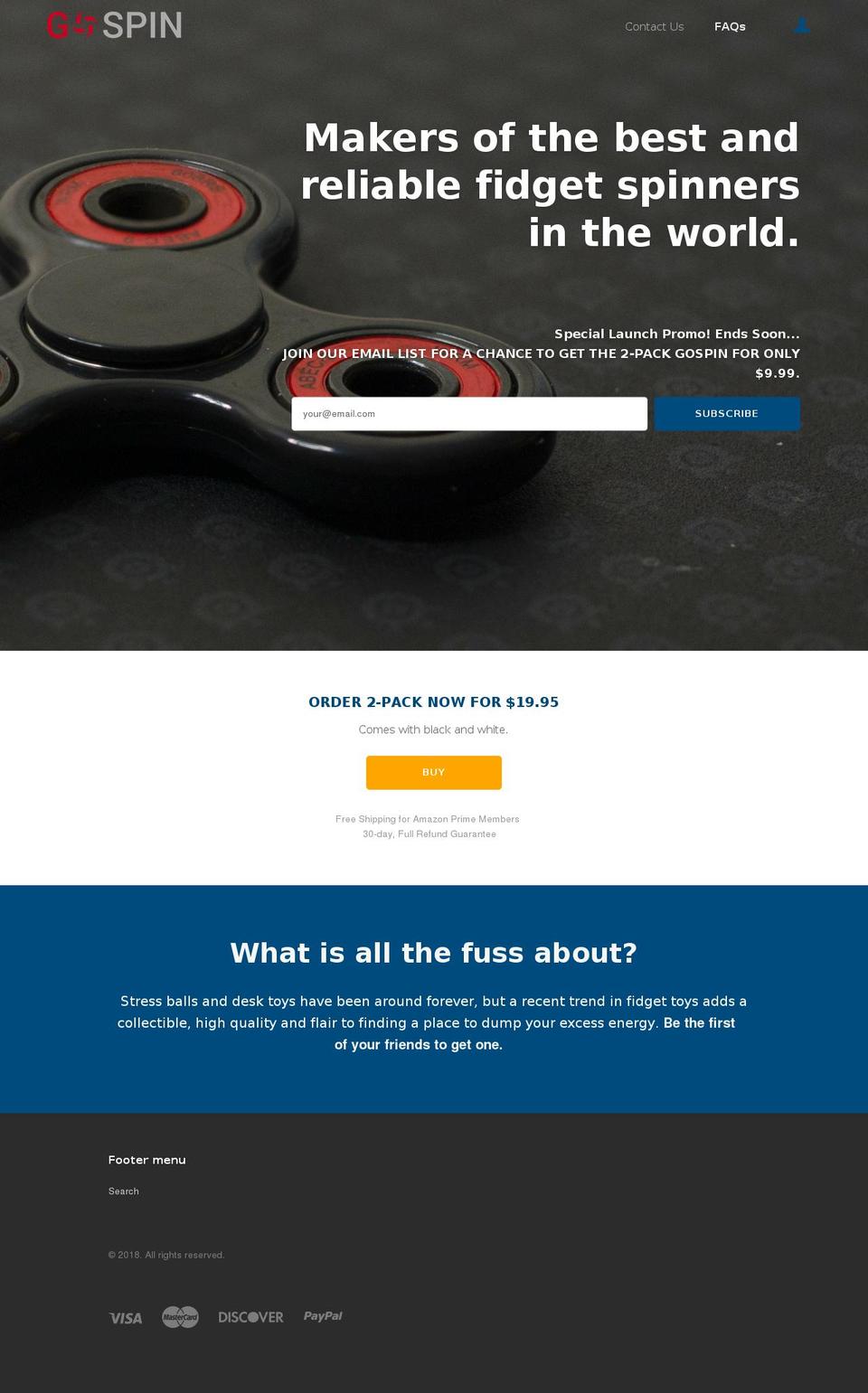 gospindirect.com — Shopify storefront screenshot