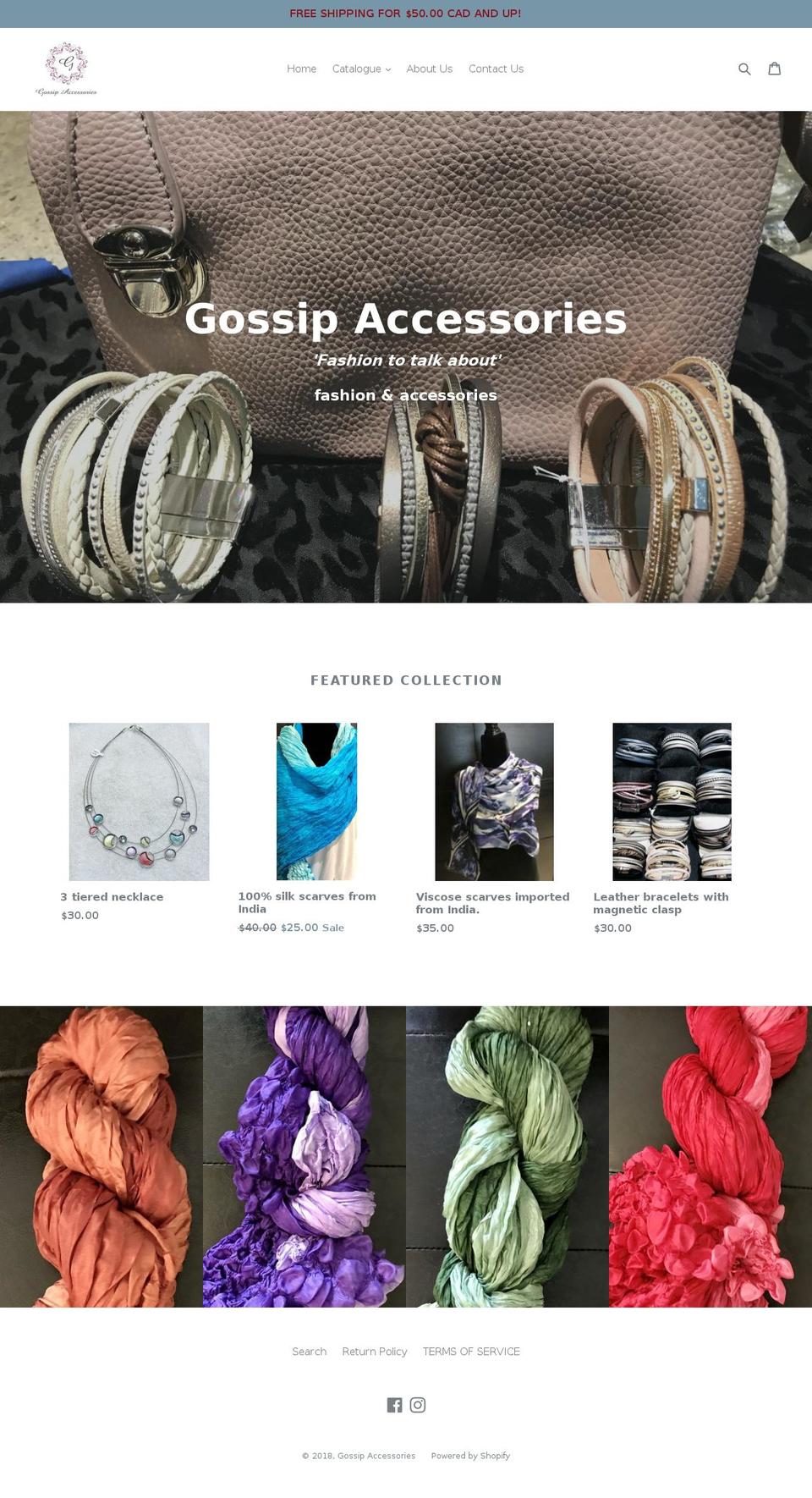 gossipaccessories.ca shopify website screenshot