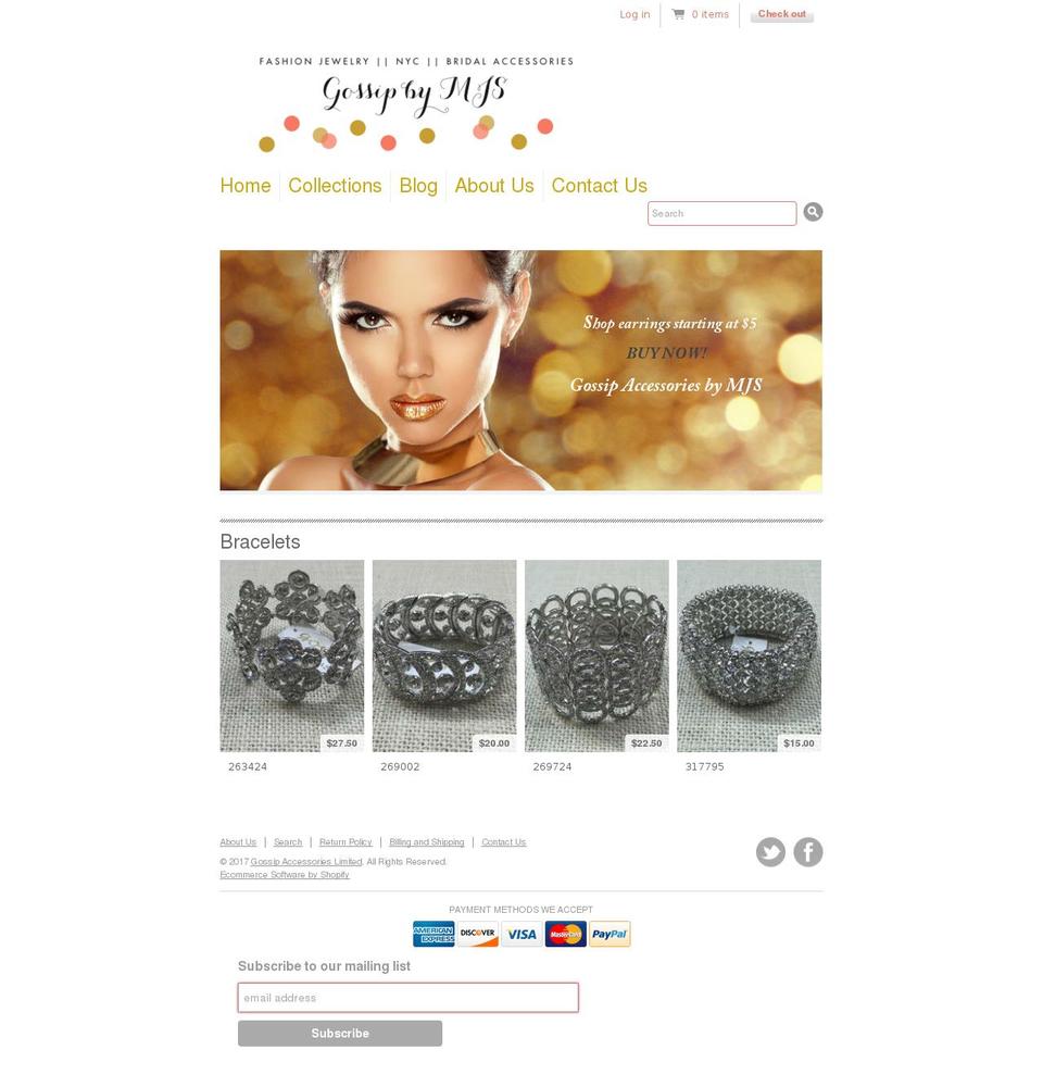 gossipaccessorieslimited.com shopify website screenshot