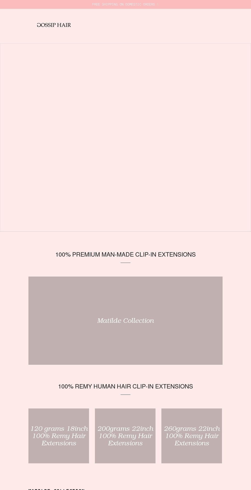 gossiphairextensions.com shopify website screenshot