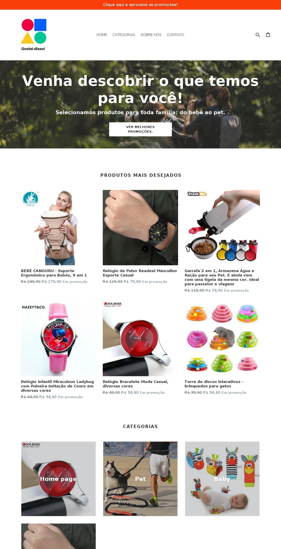 gosteidisso.com — Shopify storefront screenshot