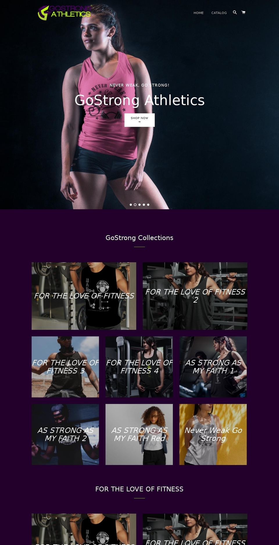 gostrongathletics.com shopify website screenshot
