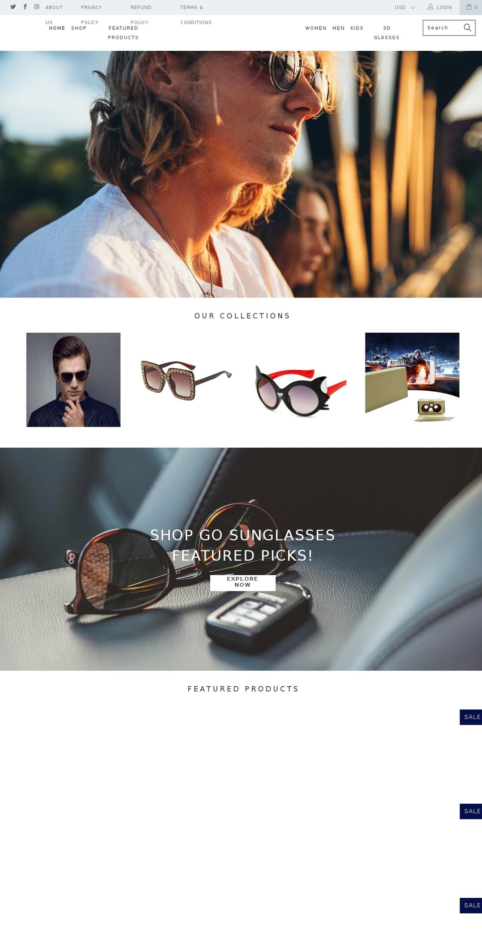 gosunglass.com — Shopify storefront screenshot