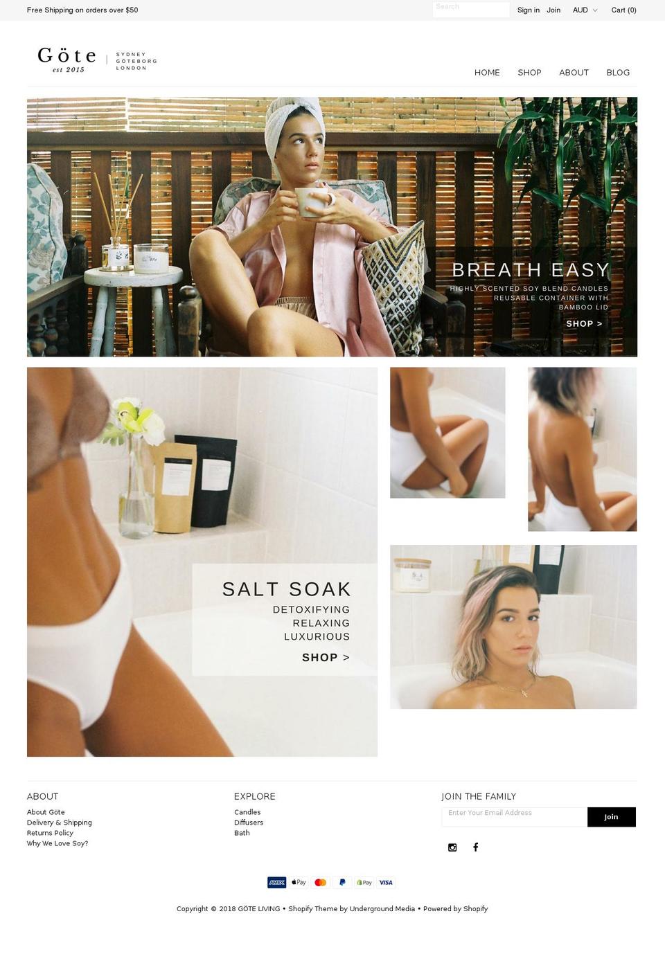 goteliving.com — Shopify storefront screenshot