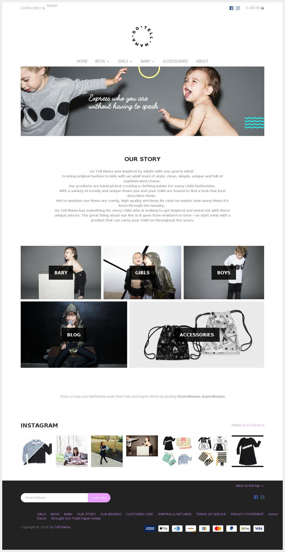 gotellmama.com — Shopify storefront screenshot