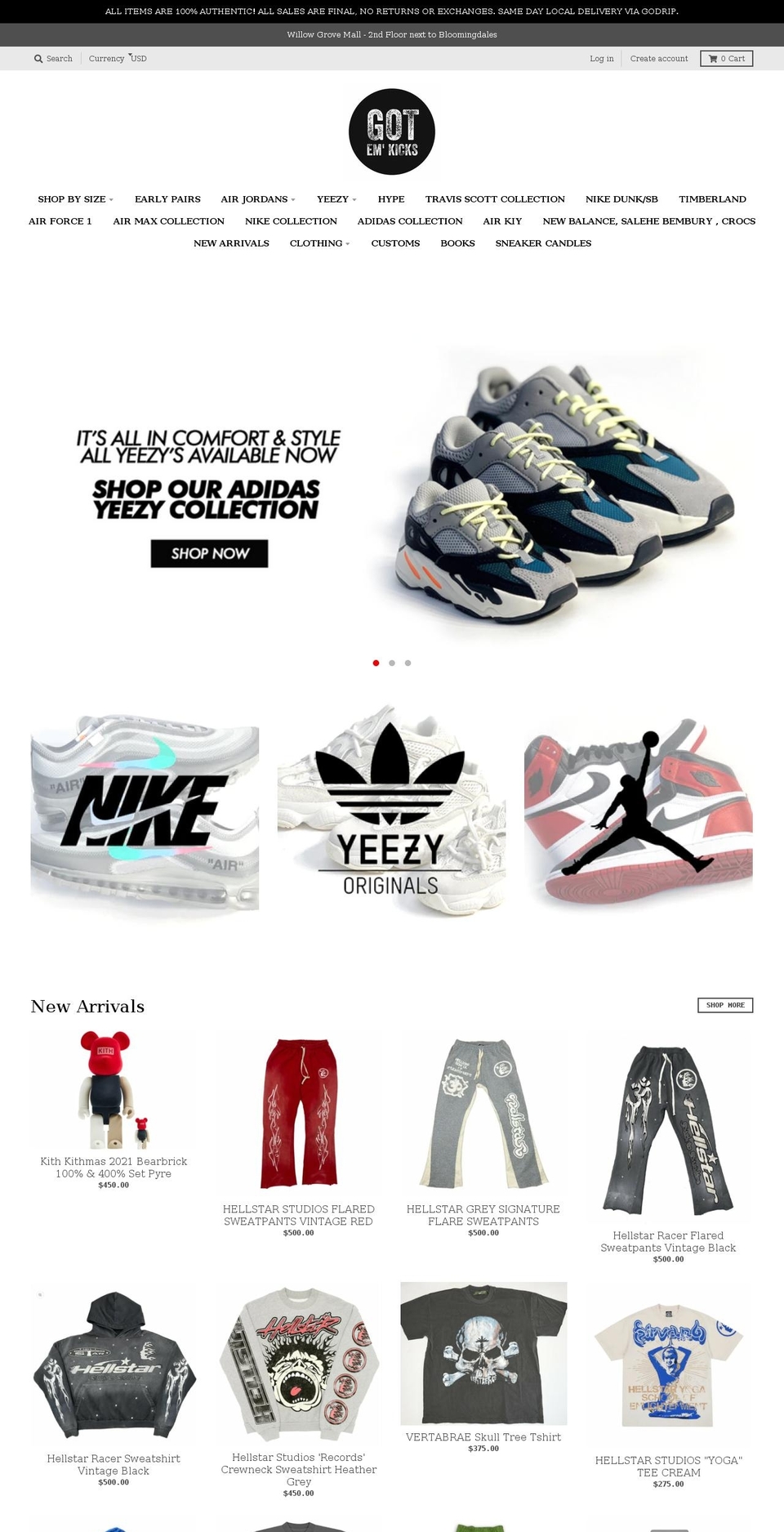 gotemkicks.com shopify website screenshot