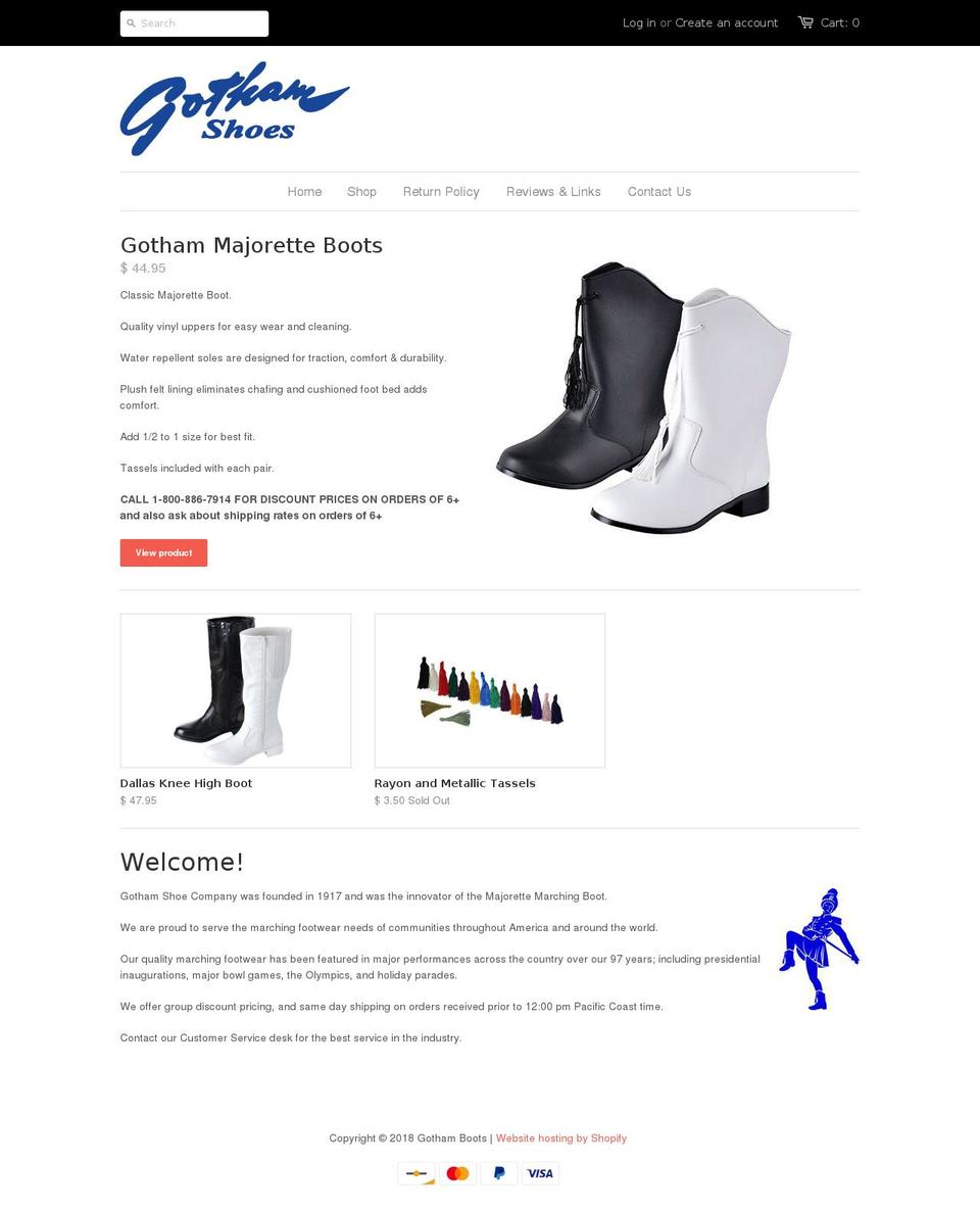 gothamboots.com shopify website screenshot