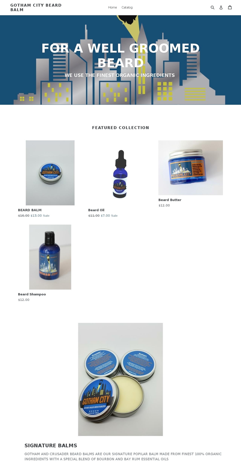gothamcitybeardbalm.com shopify website screenshot