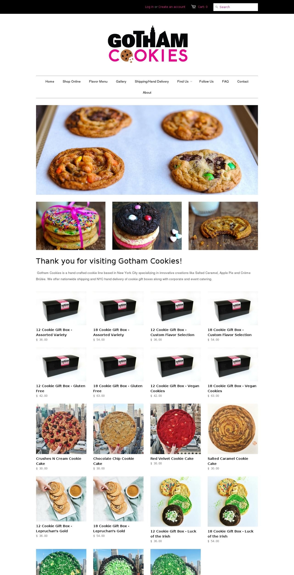 gothamcookies.com shopify website screenshot