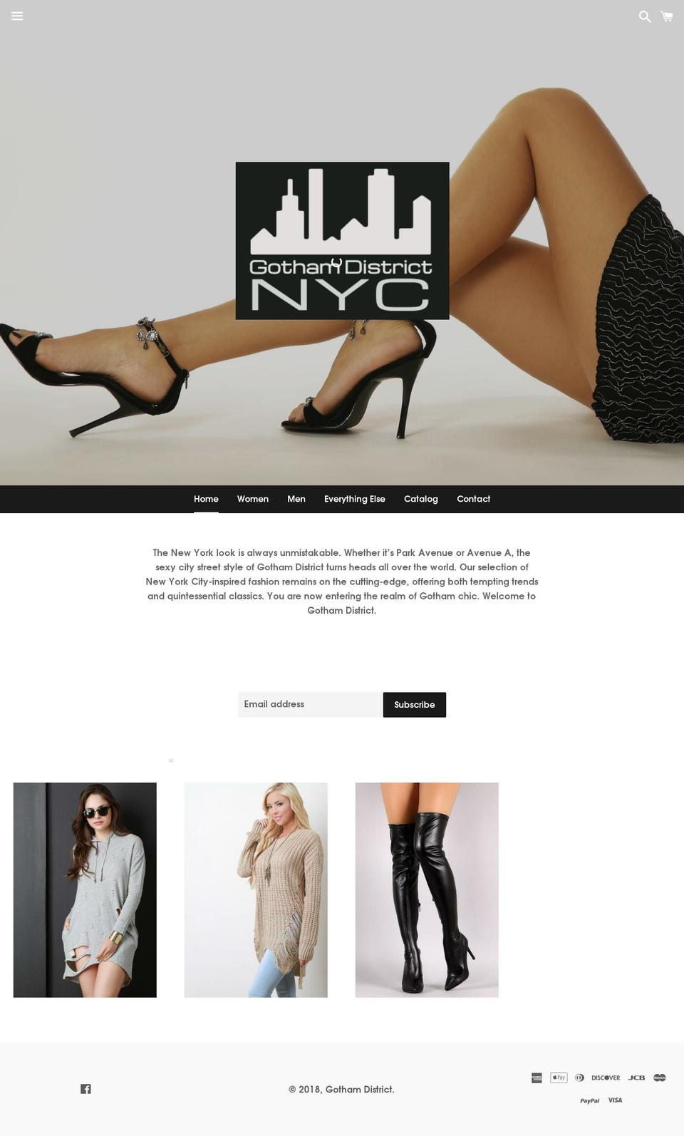 gothamdistrict.com — Shopify storefront screenshot