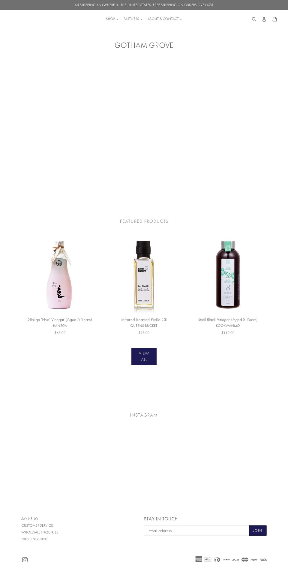 gothamgrove.com shopify website screenshot