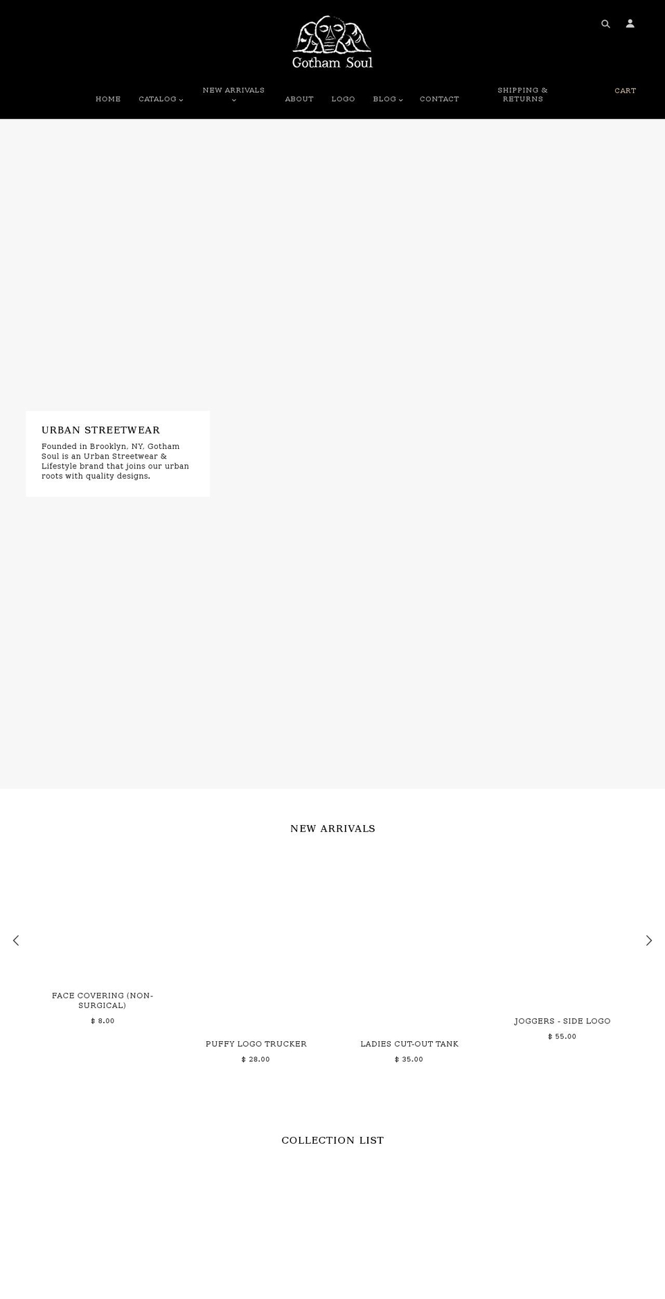gothamsoul.com shopify website screenshot