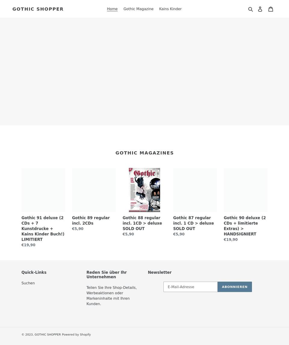 gothic-shopper.de shopify website screenshot