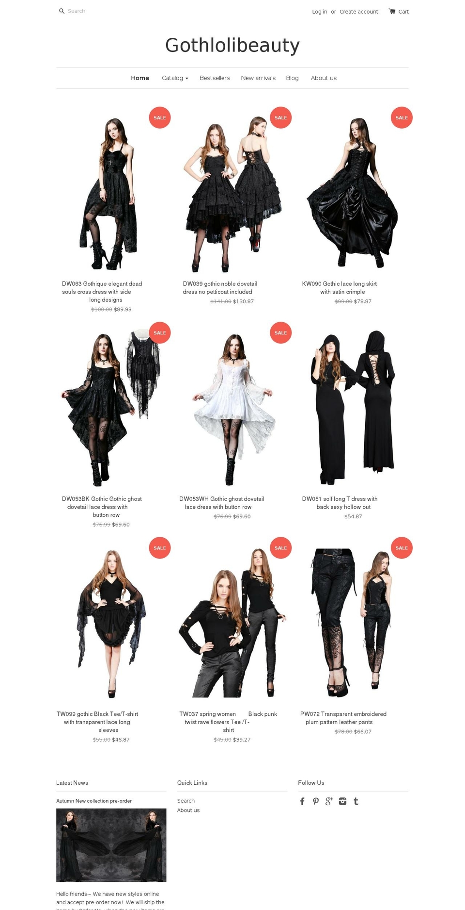 gothlolibeauty.myshopify.com shopify website screenshot