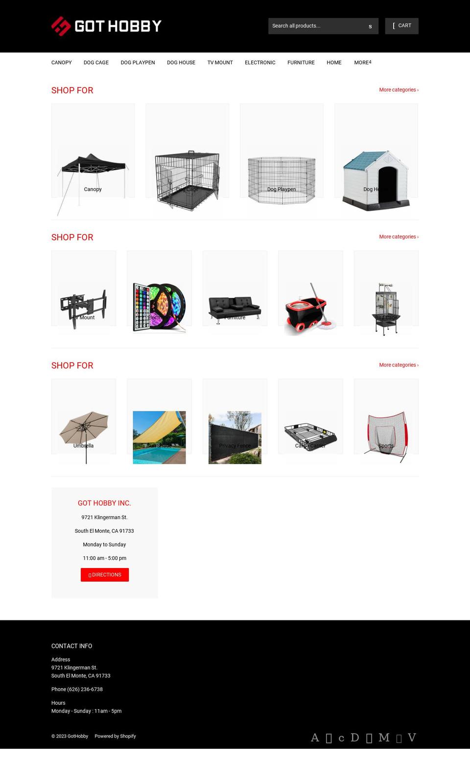 gothobby.com shopify website screenshot