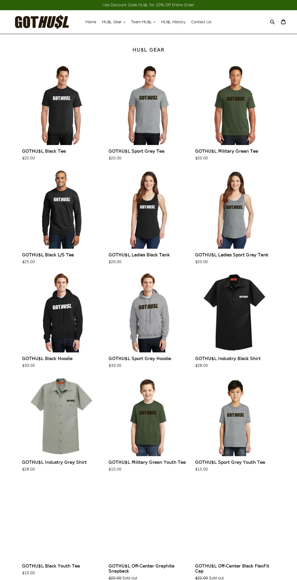 gothusl.com — Shopify storefront screenshot