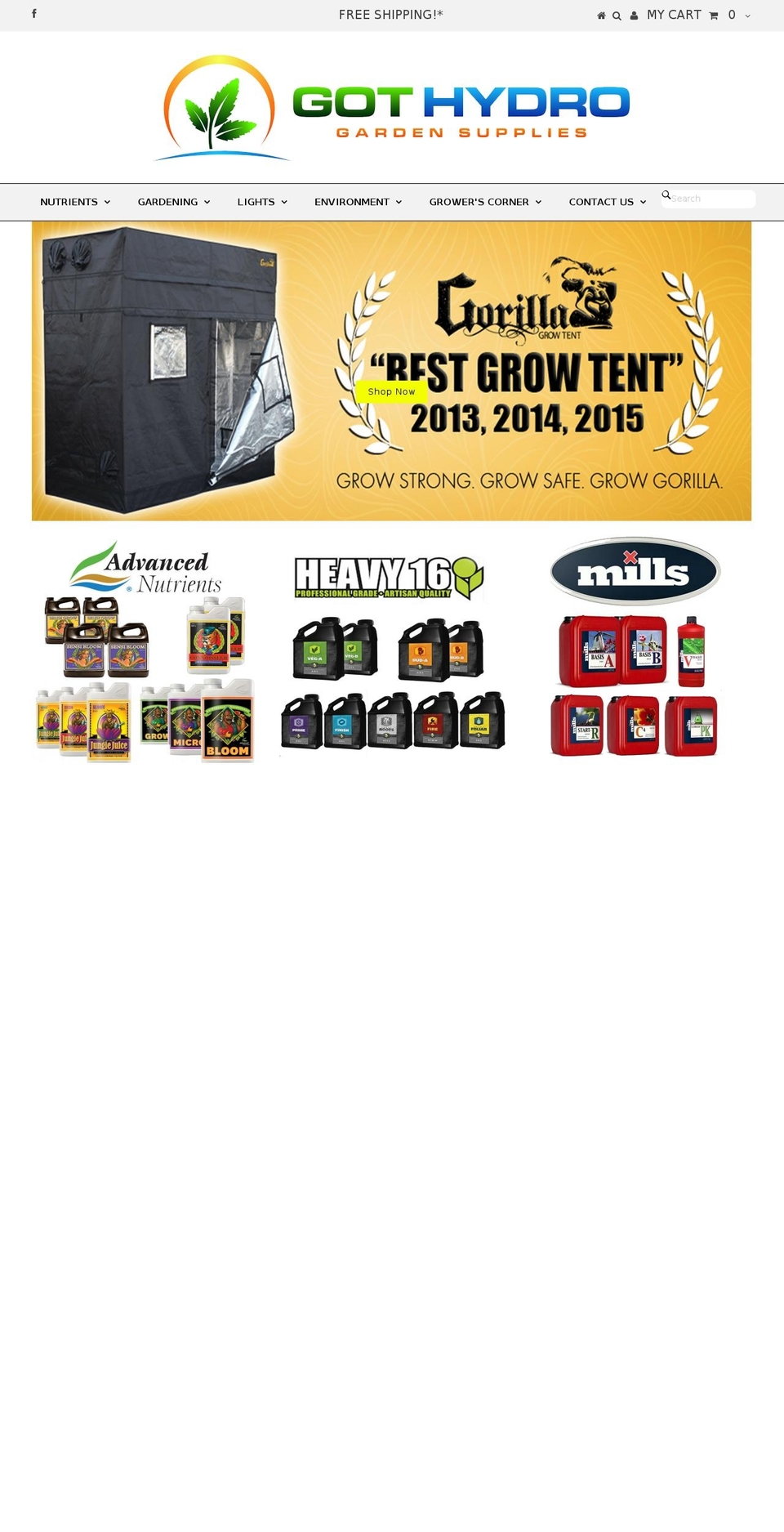 gothydro.com shopify website screenshot