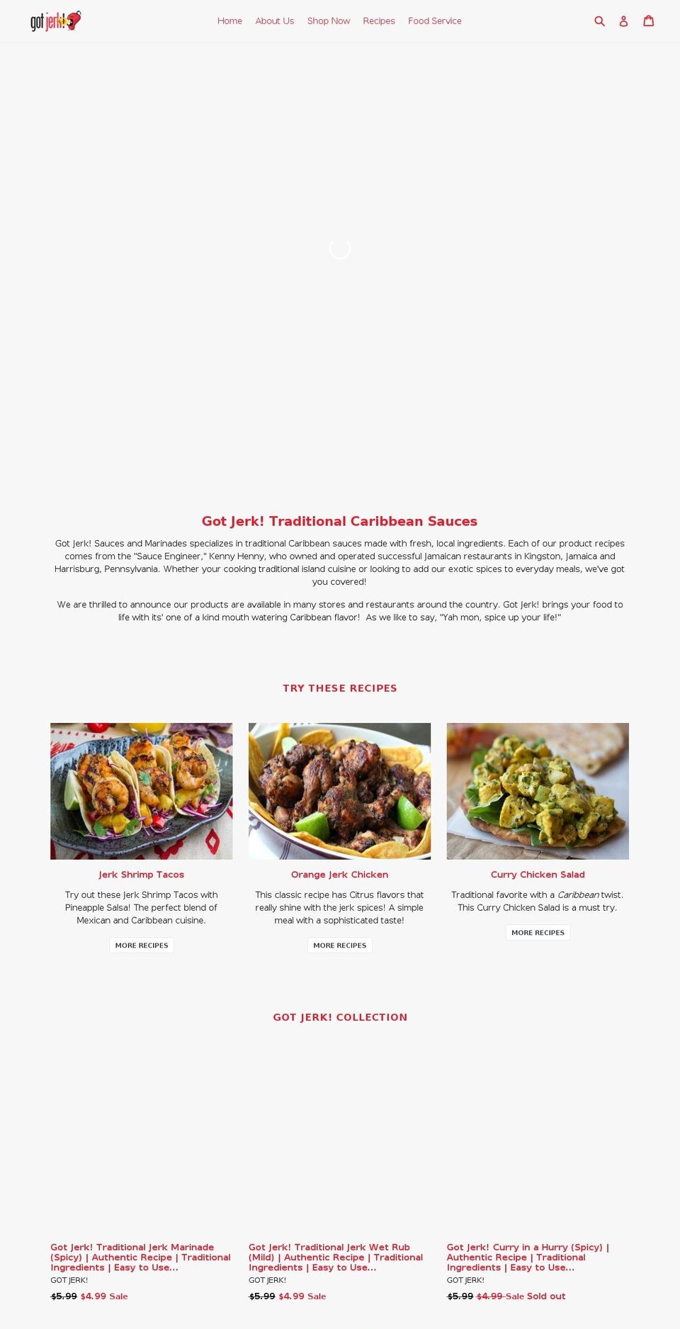 gotjerksauces.com — Shopify storefront screenshot