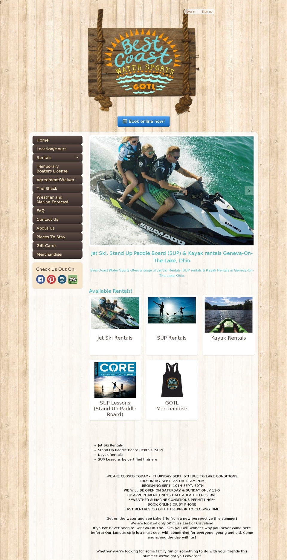 gotlwatersports.info shopify website screenshot