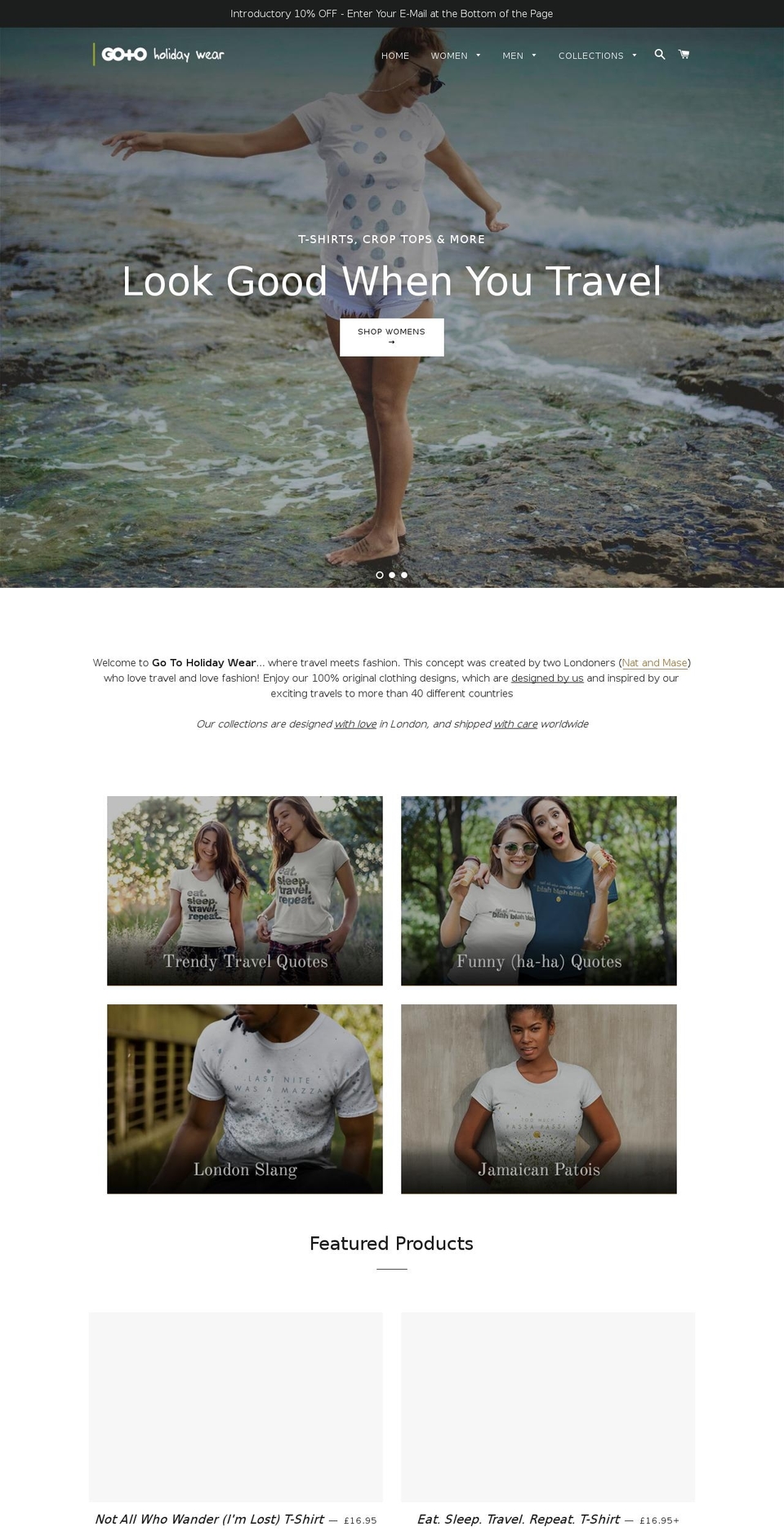 gotoholidaywear.com — Shopify storefront screenshot