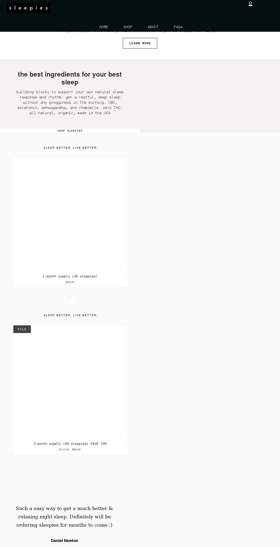 gotosleepies.com shopify website screenshot