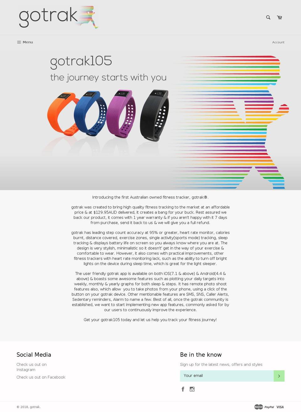 gotrak.com.au shopify website screenshot