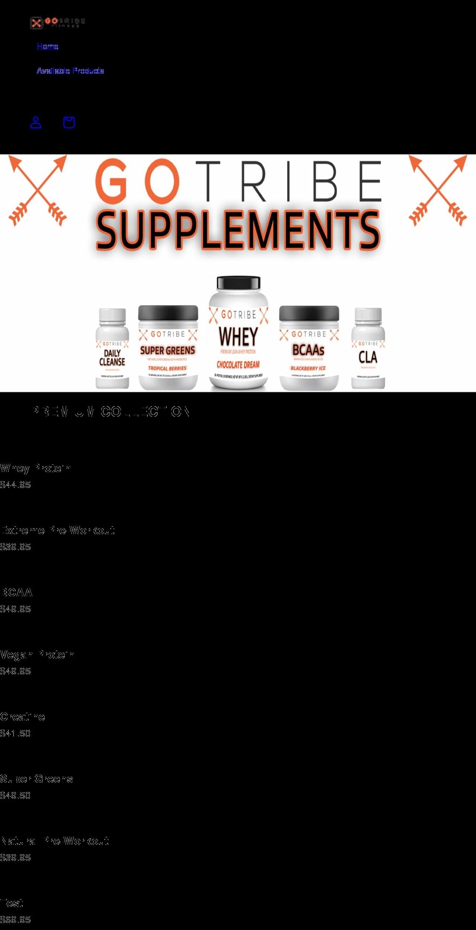 gotribesupps.com shopify website screenshot
