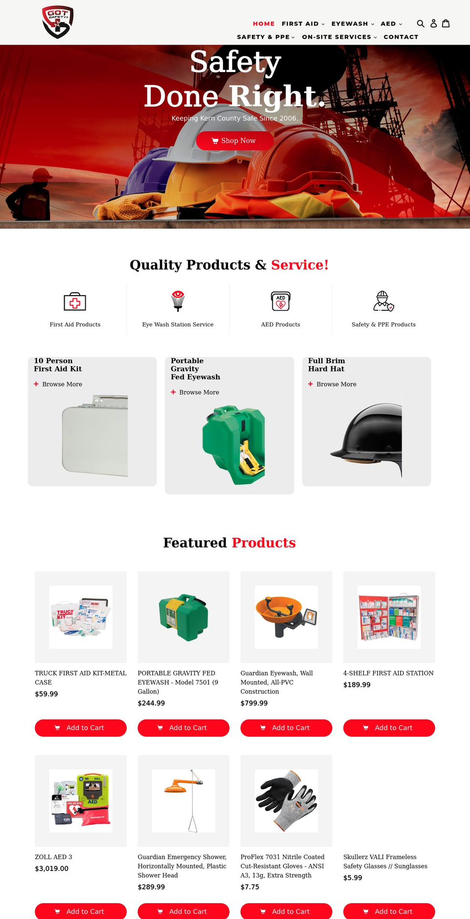 gotsafetyservices.com shopify website screenshot
