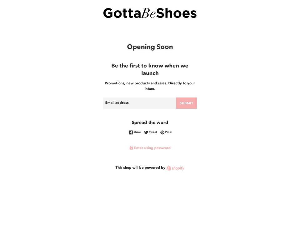 gottabeshoes.com — Shopify storefront screenshot