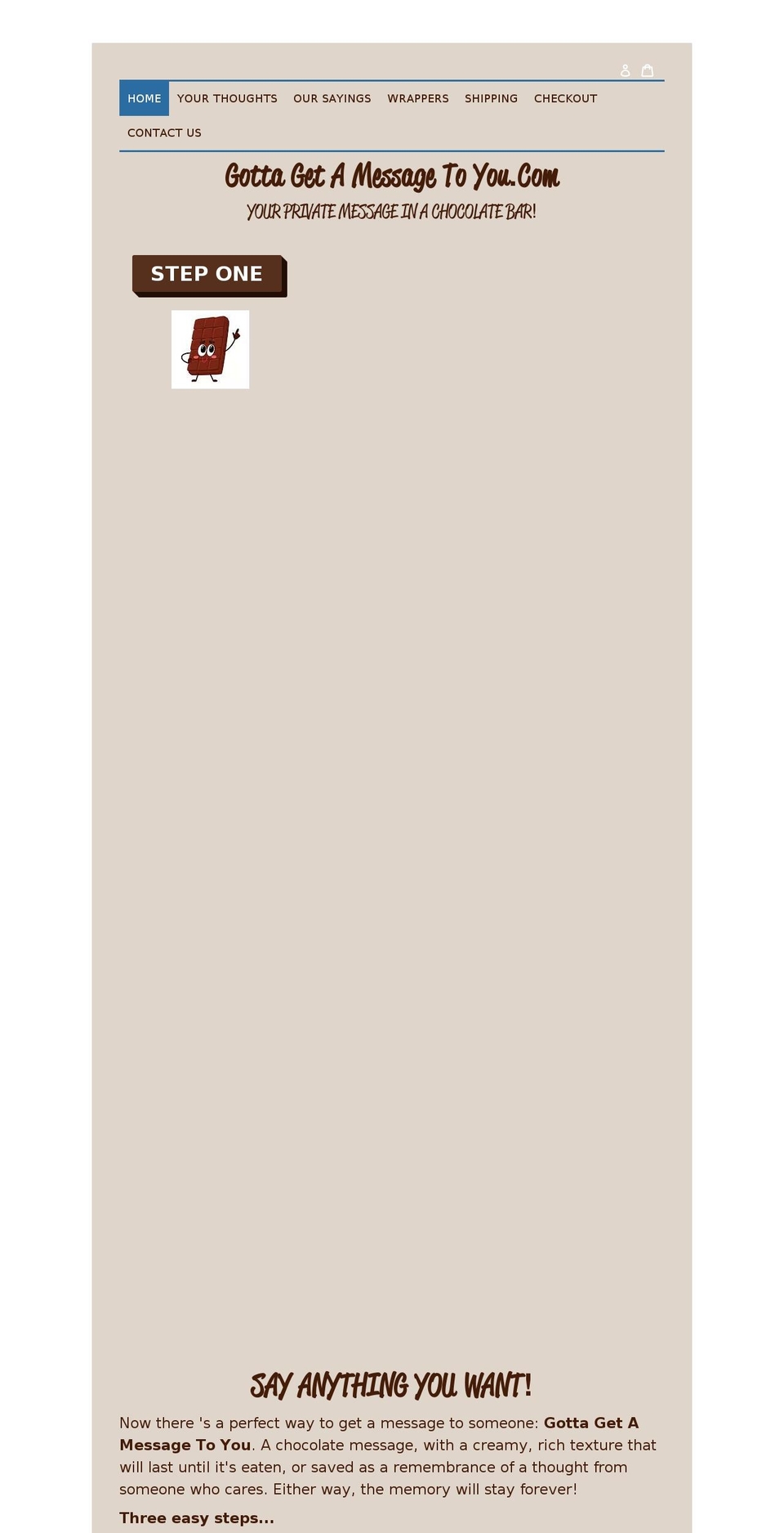 gottagetamessagetoyou.com — Shopify storefront screenshot