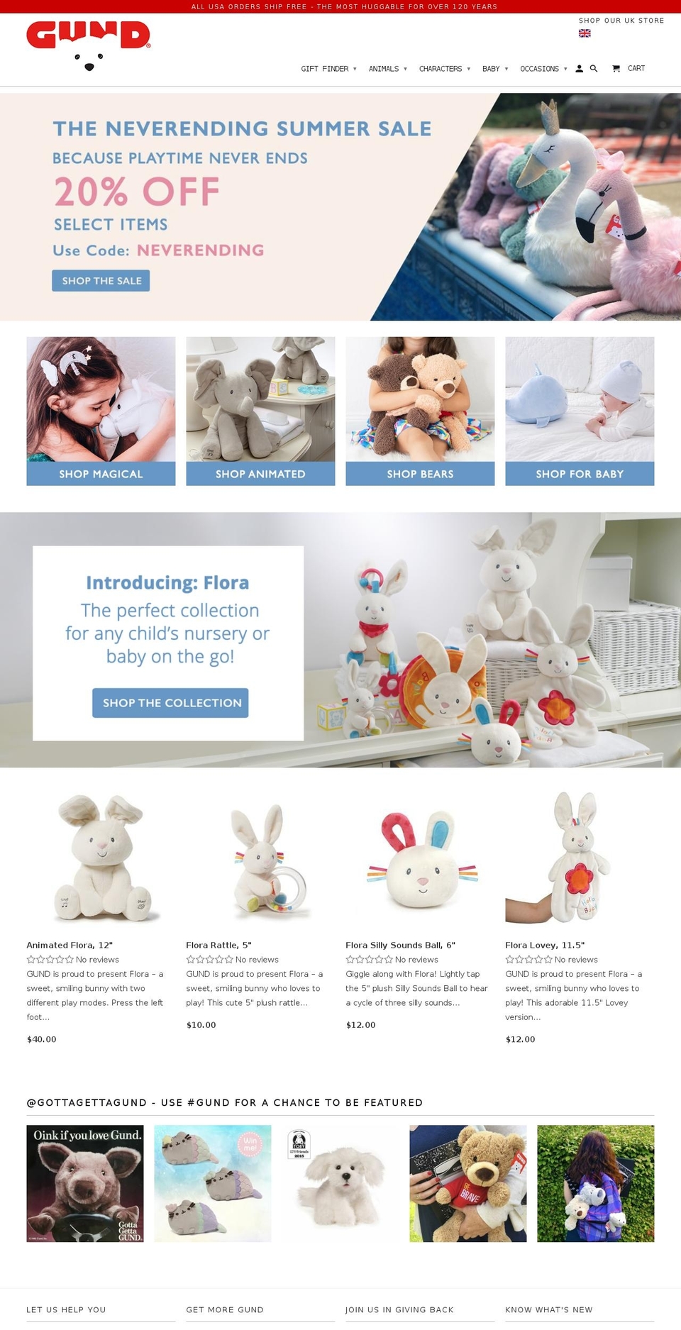 gottagettagund.com — Shopify storefront screenshot