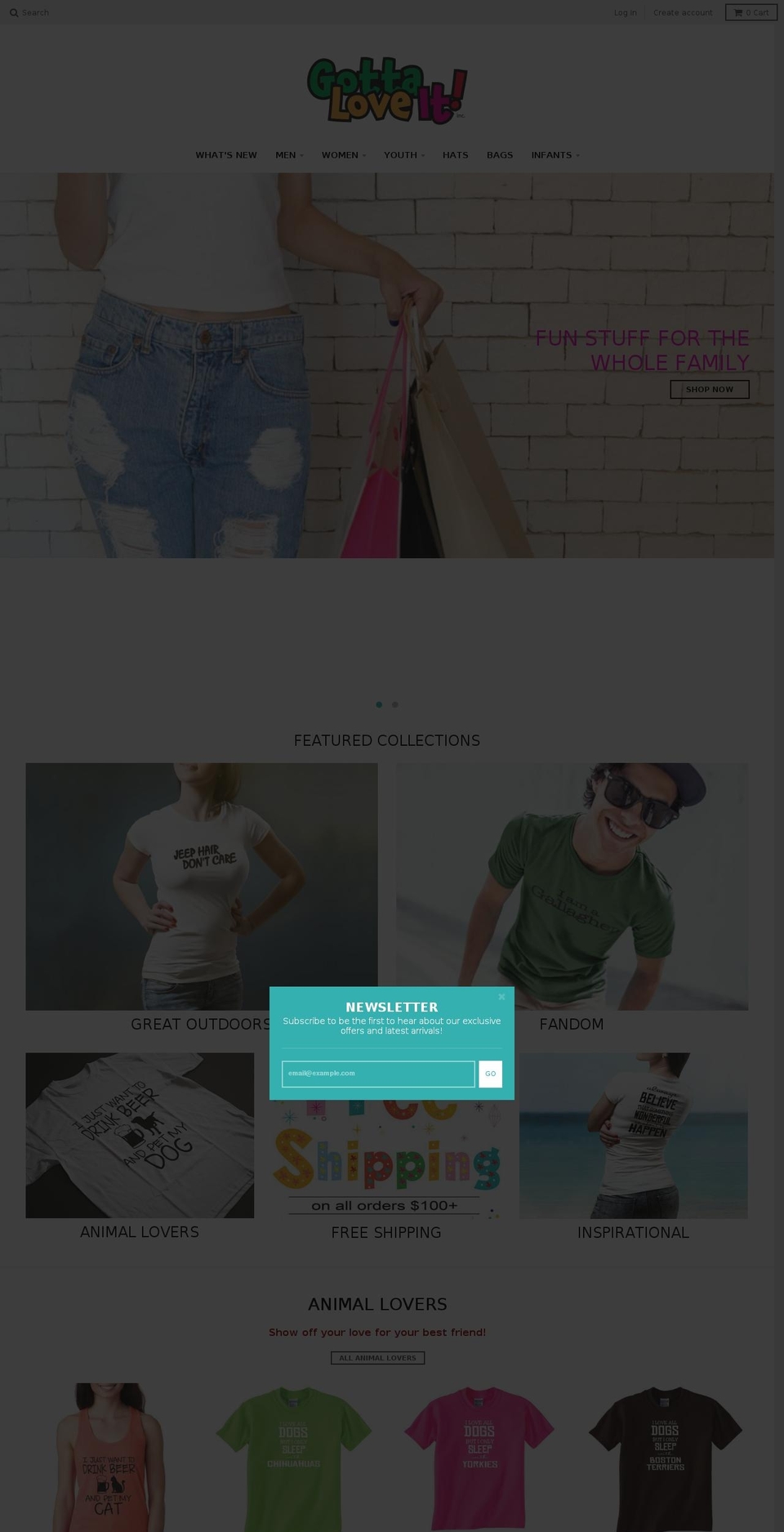 gottaloveitnow.com shopify website screenshot