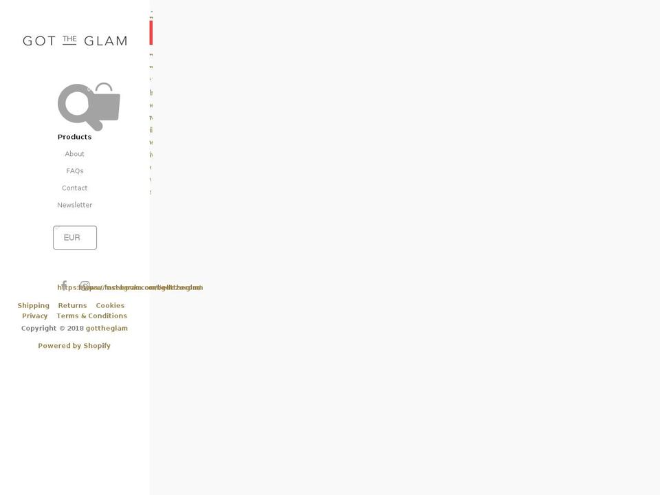 gottheglam.com — Shopify storefront screenshot