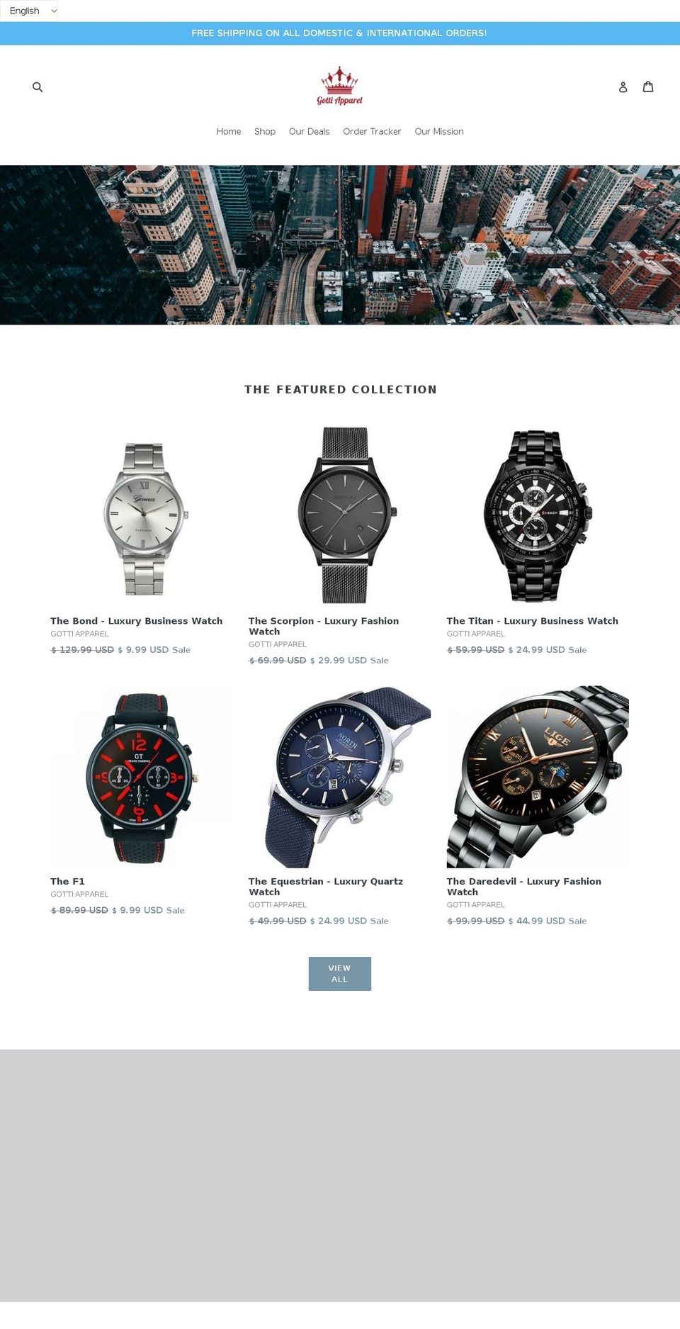 gottiapparel.com — Shopify storefront screenshot