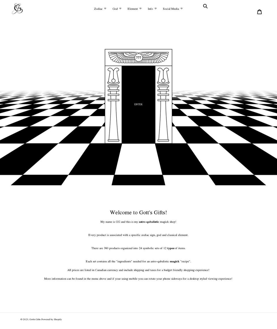 gottsgifts.com — Shopify storefront screenshot