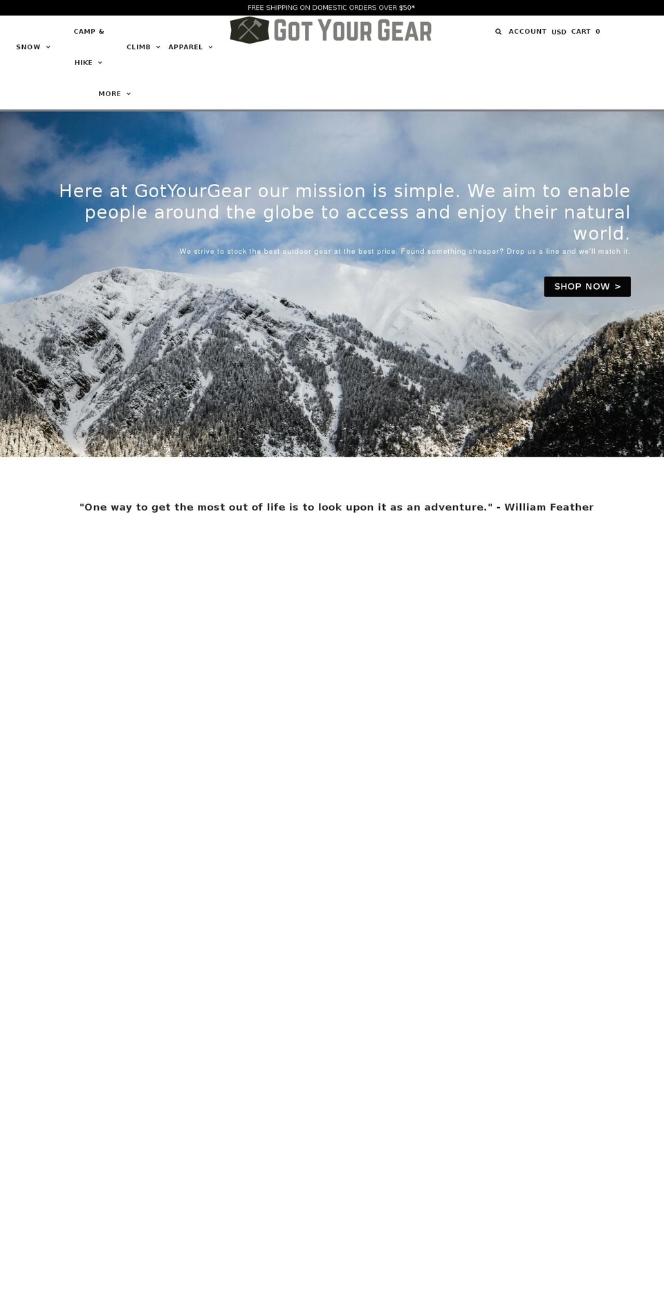 gotyourgear.com shopify website screenshot