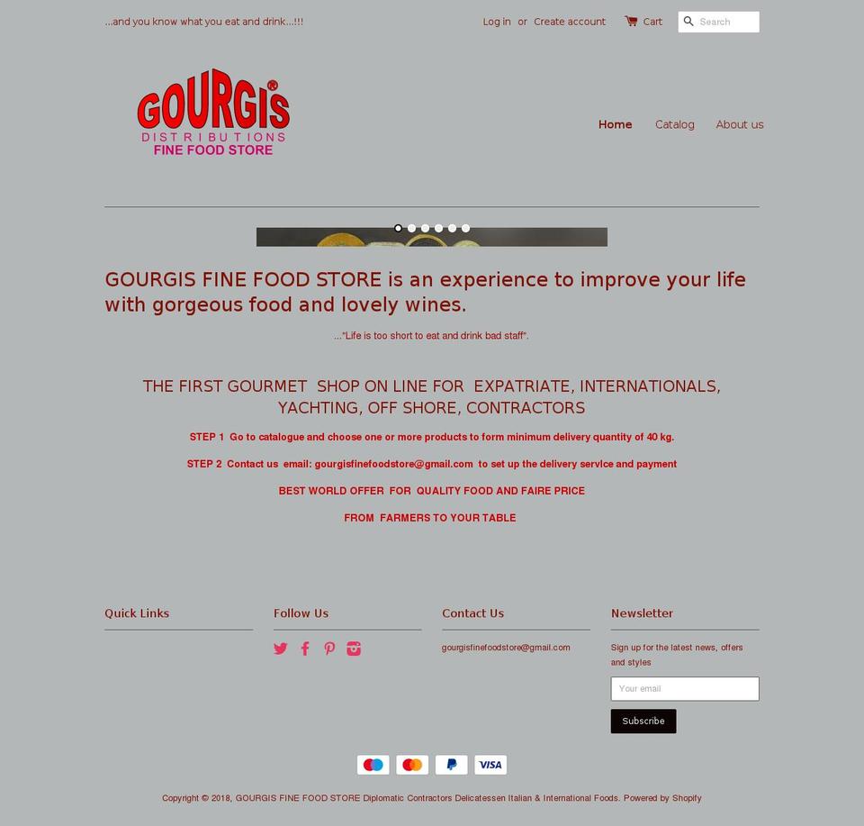 gourgisfinefood.store shopify website screenshot