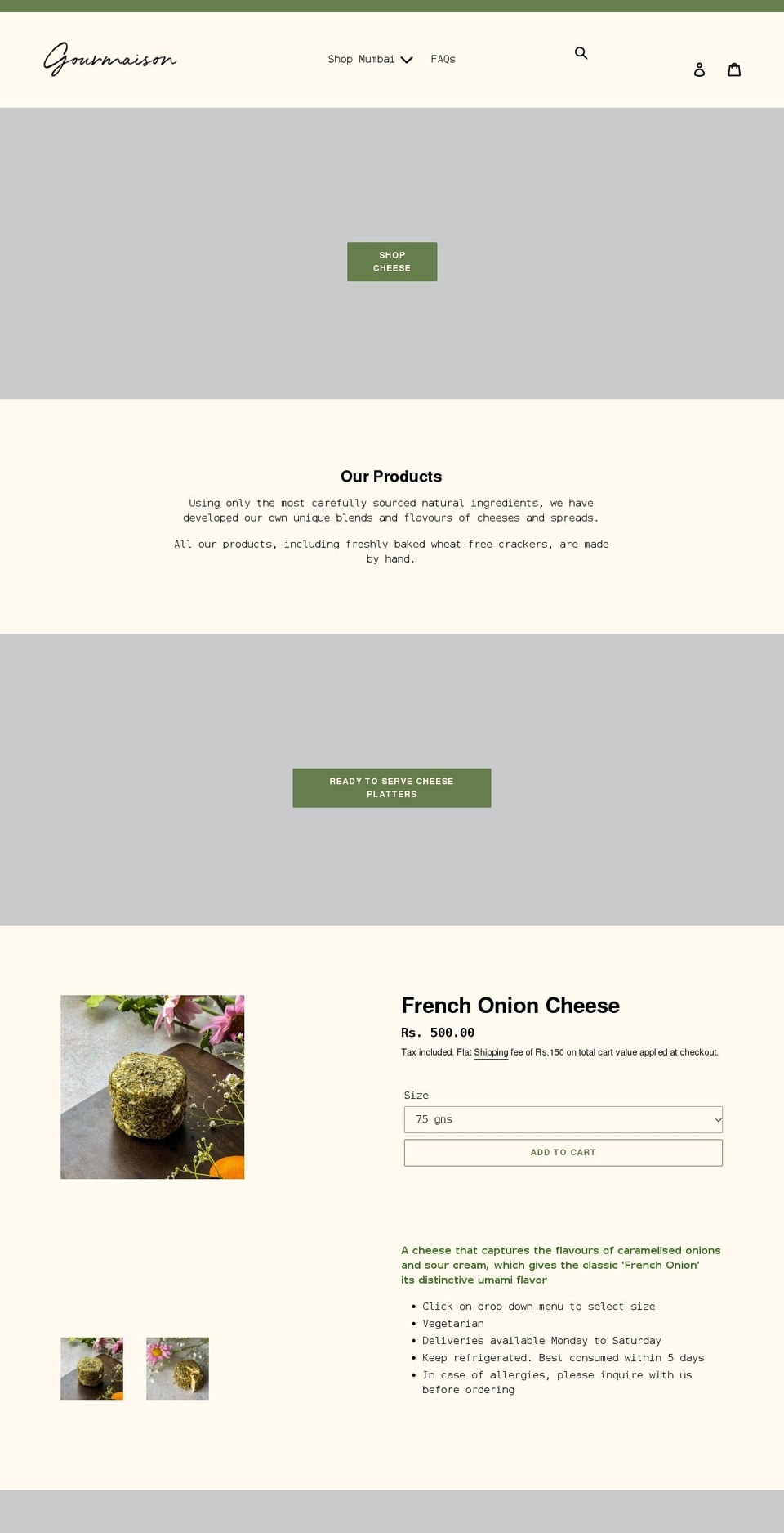 gourmaison.in shopify website screenshot